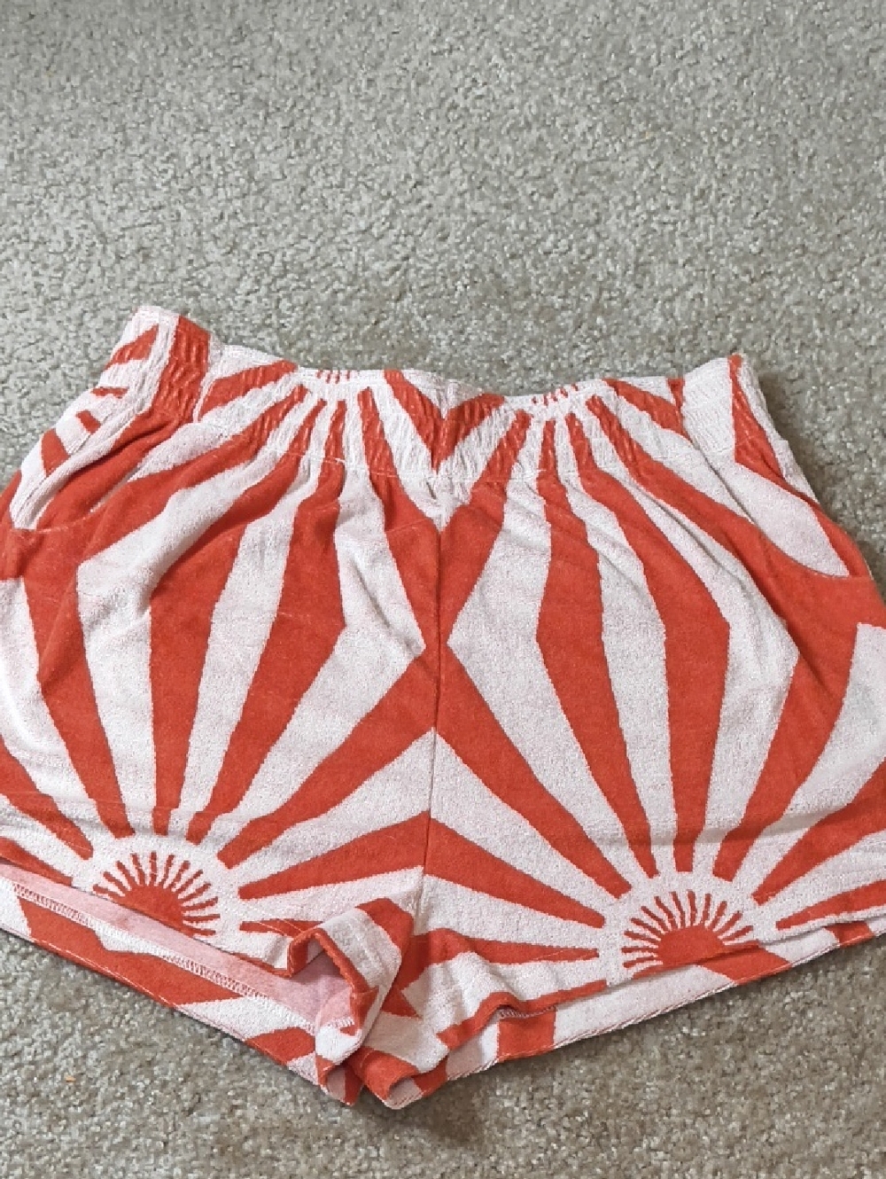 Roark Orange and White Sunburst Terry Shorts P26